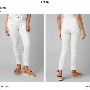 Prana Kara White Jean Size 6 Straight, Slim Fit
